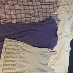 Limited 3 dresses M blue purple & mint green